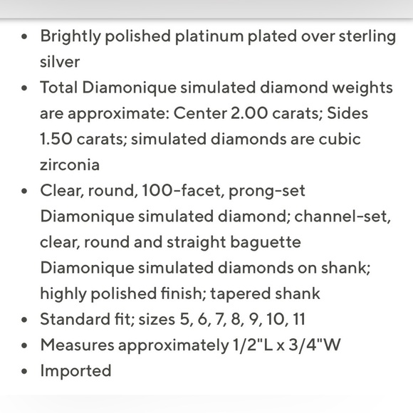 Diamonique 100 - Facet 3.50 cttw Ring, Platinum Clad over Sterling Silver - Picture 12 of 16